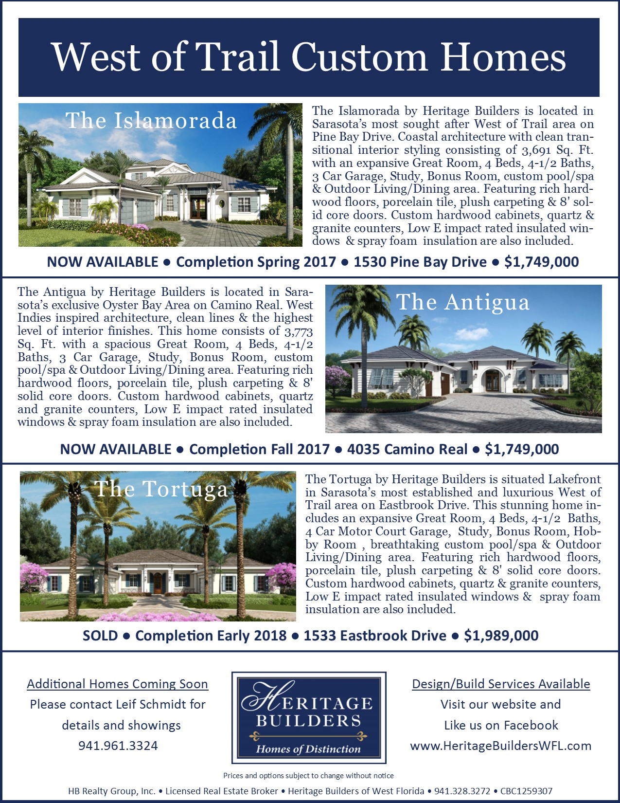 News Sarasota Custom Homes And New Luxury Homes Heritage Builders